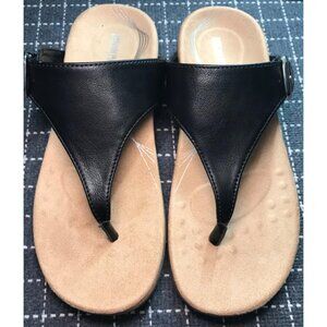 Women Flip Flops Arch Orthotic Sandals Indoor Outdoor Beach Walking Shoes-Black